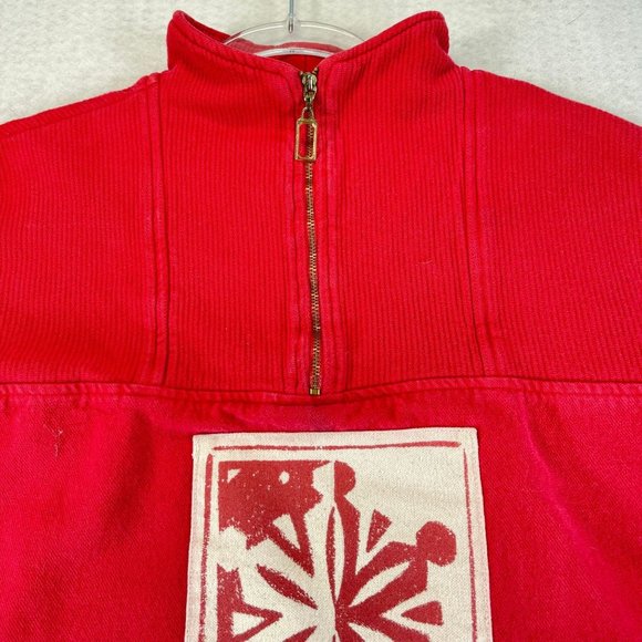Vintage COLDWATER CREEK XXL Red Y2K Faded Snowflake Holiday Half Zip Sweater - Picture 6 of 11